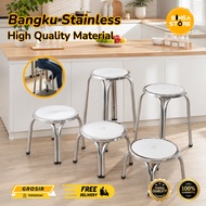 Stainless Steel Meatball Chair Round Bench Aluminum Bench Bar Chair Cafe Bench Warung - BD05