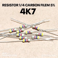 (10 PCS) RESISTOR 1/4W 1/4WATT 4K7 4.7K KILO CF 5% ROHS