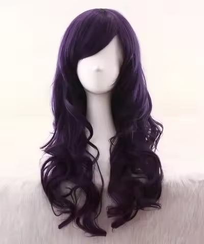 Elizabeth Braddock Betsy Psylocke Long Curly Wavy Purple Corpse Bride Heat Resistant Hair Women Girl