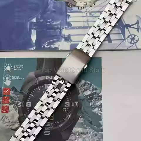 Stainless Steel Watch Strap Curved Interface for Tissot PRC200 T014430A T17 T461 Anti-oxidation Dura