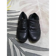 Black Leather Side Zip Boat Shoes