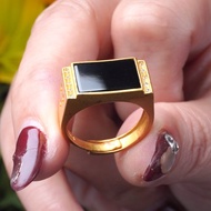 墨翠翡翠馬鞍戒指 925純銀鑲嵌  | 天然緬甸玉A貨翡翠 | 送禮