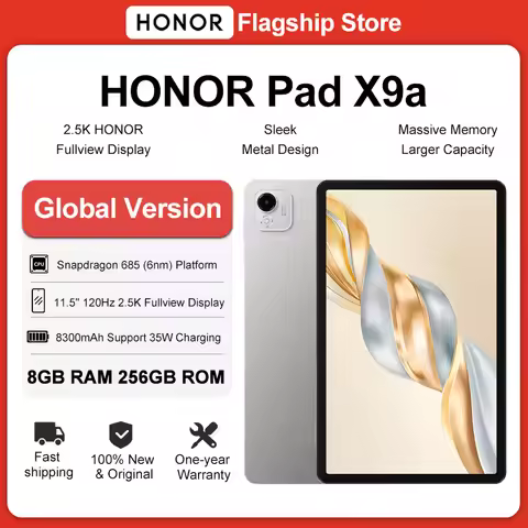 HONOR Pad X9a Global Version 11.5" 2.5K Fullview Display Snapdragon 685 Slim Metal Body Tablet WiFi/