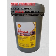 Shell Rimula R4 Plus 15W40 CI4 20L (Fully Synthetic Engine Oil) Minyak Pelincir Shell untuk Deisel engine 壳牌机油