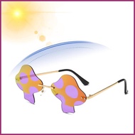 Funky Sunglasses Hippie Style Funny Photo Props Retro Trendy Fun Rimless Sunglasses for Bash Disco H