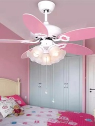 mmkxkkjkskqoiewrr[pppppppppppppfan 42 Inch Children's Fan Light Remote Control Dining Room Ceiling Fan Light Pink Girl Room Fan Light With Led For Bedroom Lighting