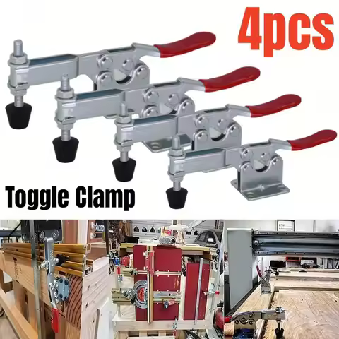 4Pcs GH-201B Horizontal Release Toggle Clamp 100kg Quick Heavy Duty Horizontal Hand Tools For Workbe