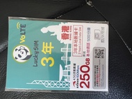 Lucky SIM 香港 3年 250GB 4.5G 本地數據卡