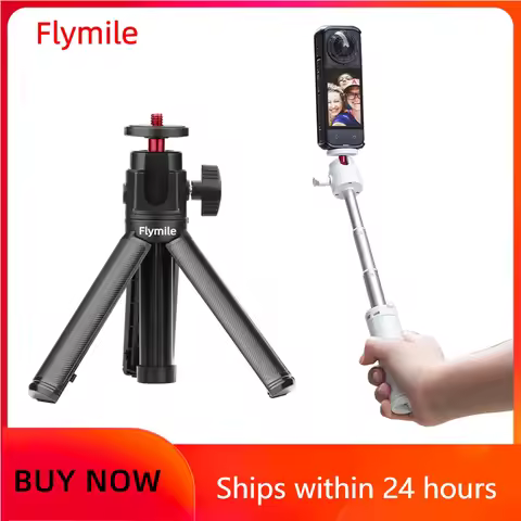 Flymile Extension Pole Tripod Mini Selfie Stick Tripod Handle Grip for Insta360 X5/DJI Pocket 3/Acti