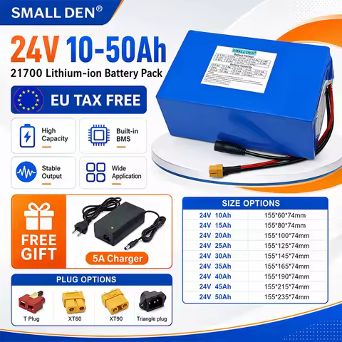 24V 50Ah 45Ah 15Ah 20Ah 25Ah 30Ah 35Ah 40Ah 21700 Lithium Battery Pack 1000W High-Power Electric Sco
