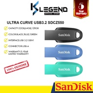 Sandisk CZ550 32GB 64GB 128GB 256GB Ultra Curve USB 3.2 Flash drive SDCZ550