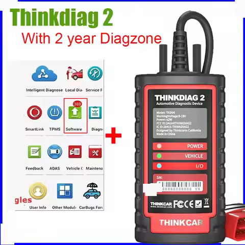 In Stock ! THINKCAR Thinkdiag 2 With 2 Year Diagzone Activate Support CAN FD Protocol All System Dia