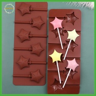 EPMN> 6 Star Silicone Lollipop Mold Chocolate Candy Chip Mold Five-pointed Star Chocolate Bar Star L