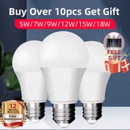 【Free Gifts】Led Lights Bulb E27 mentol lampu rumah 5/7/9/10/12/15/18/20W Lampu Hiasan Mentol LED Rumah 220V Bulbs Lamp For Study Table Downlight Lighting