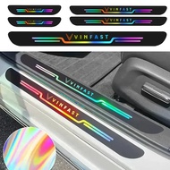 Car Door Sill Protector Vinfast, 1/4 Pcs, Black, 25x4.5cm, 90x6.5cm, Laser Reflective, Universal Str