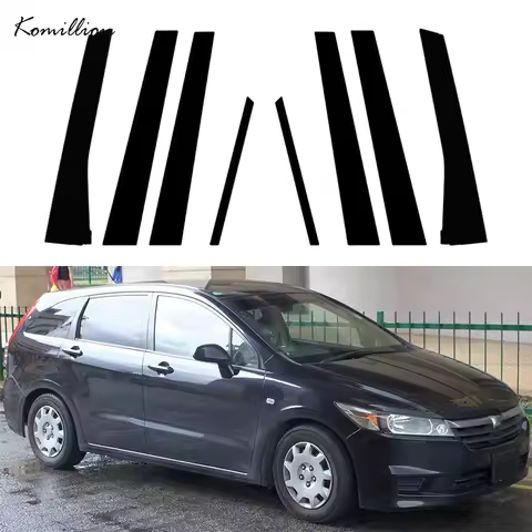 For Honda Stream RN6/7/8/9 2007-2014 Car Pillar Posts Door Window Trim Cover Panel Stickers Styling 