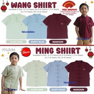 KEMEJA [Special Offer" Mooi 1-10 Years Ming Shirt &amp; Wang Pocket Shirt CNY/2024 Dragon Chinese New Year Shirt/Cheongsam Dragon Shirt/Lunar New Year ||