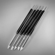 黑色雙頭矽膠鐵珠筆一組5入 雕花筆 押花筆 壓線筆  美甲 美術 模型 雕塑 工具