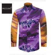 Pacolino Long Sleeve Printed Batik Shirt - Purple Colour BK7921