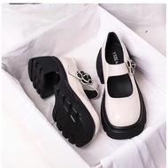 Chân gầy mỏng lùi size / Giày nữ lolita búp bê marry jane hoa trà chất da bóng mềm ôm chân cao cấp