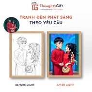 3D LED Light Painting Personalized Photo Print THOUGHTY GIFT, Meaningful Decorative GIFT to Preserve