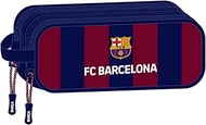 Safta F.C. Barcelona Double Pencil Case for Children, Ideal for School Age, Comfortable and Versatil
