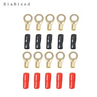[Homyl1] 5 Pairs 8 AWG Gauge Ring Terminals Wire Connector Kit Positive+Negative