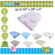 Bumble Bee 52" x 28" x 4" 100% cotton Baby Cot Fitted Bed Sheet / Mattress Cover | Sarung Katil Bayi / Budak