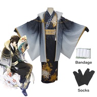 New  ✨ Black kimono Outfit men Halloween party uniform Anime Bungou Stray Dogs Cosplay Costume Dazai