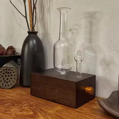 Waterless Fragrance Diffuser For Essential Oil 2600MAH Aromatherapy Diffuser Machine Glass & Wood Ba