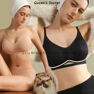 [Queen's Secret] Japan SUJI Soft support bra,1/4/6cm cup external expansion chest seamless bra, women's small chest show large traceless thickened bra