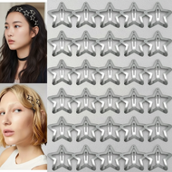 20 Silver Star Tic Tac Hair Pins Y2K Grunge Style Accessories for Women  20 Pin Rambut Perak Bintang