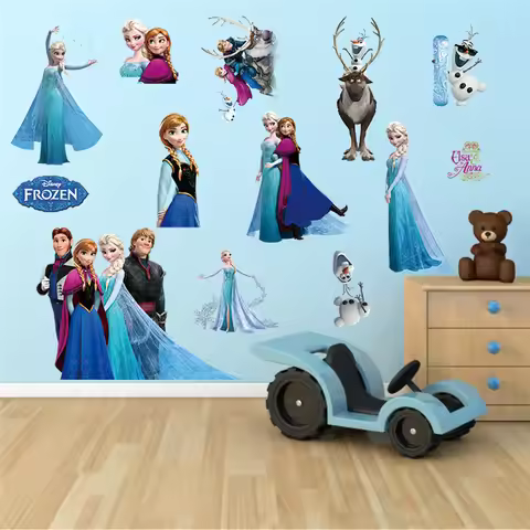 Lovely kids DIY Elsa sticker frozen Puzzle Children's room decoration kindergarten stickers cartoon 