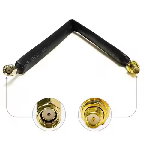 【CLEARANCE】2Pcs RP-SMA Male To RP-SMA Female 1-Pack Flat Coaxial Extension Pigtail 25Cm 802.11Ac 802