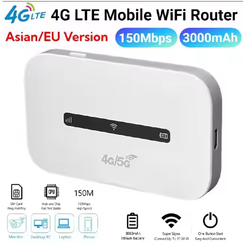M6 4G LTE Portable WiFi Hotspot 3000mAh 150Mbps Wireless Internet Router with SIM Card Slot Modem Ro