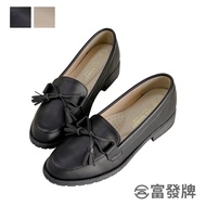 Fufa Shoes [Fufa Brand] Thin Strap Bow Flow Loafers Low Heels Work Commuter Thick Heel Casual Flat Brand Women's