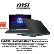 MSI CYBORG 15 AI Gaming Laptop A13VE-2476MY (I7-13620H/16GB/512GB /15.6FHD 144HZ/NVIDIA RTX4050 6GB/