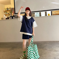 Angugu Childrens Fashion 2PCS(Blouses+Shorts)High Quality Korean Style Shorts for Kids Girl Casual C