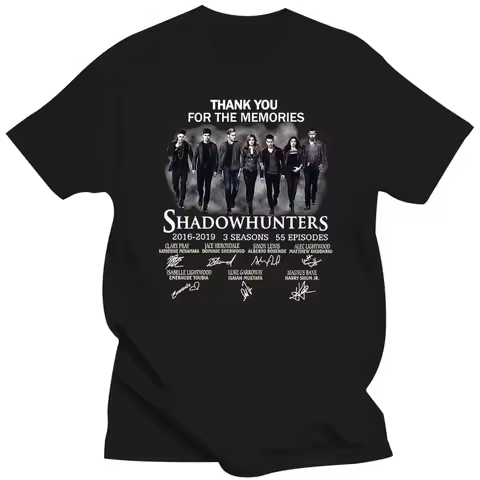 Black Cotton Men S-5xl T-Shirt Shadowhunters 3th Anniversary Thanks For Memories oversized t shirt m