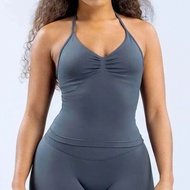 Impact Longline Strappy Top Sports Yoga Vest Womens Fitness Tank Top Gym Beautiful Open Back Bra Run