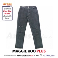 ARGOS MAGGIE KOO Women Plus Size M-5XL Stretchable Jeans Mid-Waist Pants [ 60162 ]