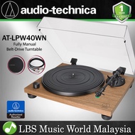 Audio Technica AT-LPW40WN Fully Manual Belt Drive Turntable Black Disc Player (LPW40WN LPW40)