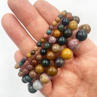 Natural Ocean Jasper Stretch Rope Bracelet 4/6/8/10mm Beads Crystal Bangle for Man Woman Jewelry