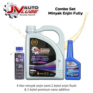 [Combo Deal] JV Auto Lube Set 5W-30 Fully (4 Liter) + Engine Flush (1 Bottle) + Premium Nano Additiv