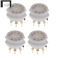 4PCS Ceramic 9 Pin Gold PCB Vacuum Tube Socket for 12AX7,12AT7,12AU7,ECC83,ECC82,E88CC, 6922 ,6p1