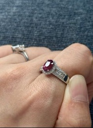 全新購於斯里蘭卡天然盧比來紅碧璽戒指s925可調節