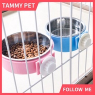 Pet premium stainless steel cat cage cage cage fixed cat water bowl anti-flip pet feeder hanging pet