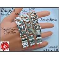 Bangle Silver for men 925s (Lebar1.6-1.7cm)(Dewasa Rantai Tangan)