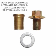 sok drat bosh drat set baut oli honda yamaha 17 (drat dalam M14×1.25 drat dalam M12×1.5)