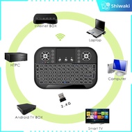Shiwaki Mini 2.4G Keyboard Multi Media Adjustable Wireless Touchable Remote Control with Backlight for PC Desktop Touchpad Smart TV Box